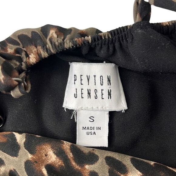 PEYTON JENSEN women's animal print‎ dress small brown black mini - Picture 3 of 5